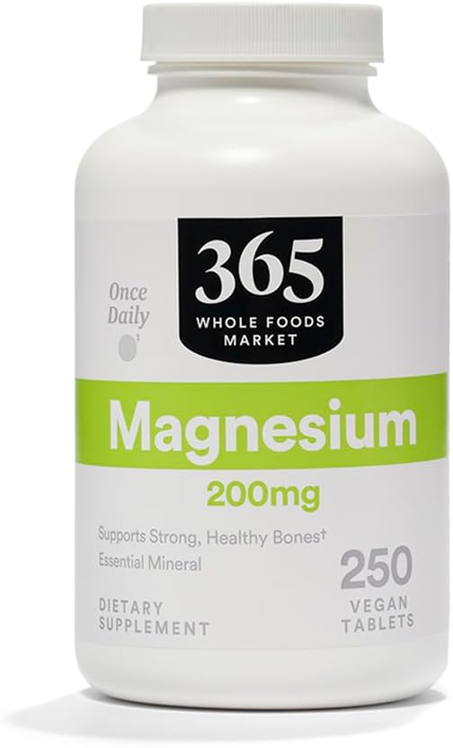 365 poolt kogu toiduturg, magneesium 200 mg, vegan, 250 tabletti