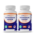 Vitamaatiline kaaliumjodiid 65 mg serveerimise kohta - 60 tabletti - kilpnäärme tugi - KI pillid (60 loendit (2 pakendit))