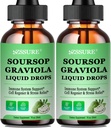 (2 Pack) Soursop Graviola Leaf Vedeliktilk | Soursop Bitters Vedelik w/Meresammas, C-vitamiin ja kaneel rakkude toetamiseks ja regenereerimiseks, immuunsus, maks, Zzz & Antioksüdant | Kõrge imendumisega vegan