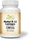 Parim metoleeritud b12-vitamiin ja B12 koos foolhappe lisandiga - vitamiinidega B-6, foolhape, biotiin - südame-veresoonkonna tervise toetamine, tervislik immuunsüsteem, aju ja närvifunktsioon - 100 lozenge