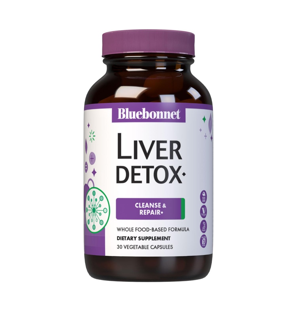 Bluebonnet Nutrition Maksa detox , Maksa tervis * , Antioksüdant Protection * , Sojavaba , Gluteenivaba , Kosher Certified , Non-GMO , Piimavaba , 30 köögiviljakapslit , 30 Servingut