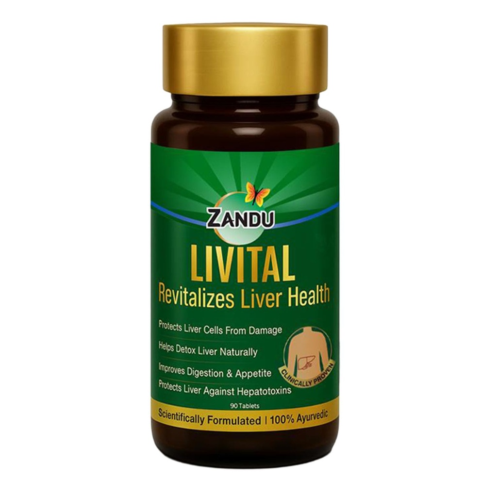 Zandu Livital tabletid, 100% Ayurveda koostisosad, kaitseb maksa erinevate hepatotoksiinide vastu | Kasulik rasva maksas | parandab seedimist ja isu & aids maks Detox
