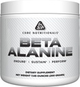 Core Nutritionals Beta Alanine Powder | Supports Strength, Muscle Performance, & Endurance | Helps Reduce Muscular Fatigue | 200 Grams (Unflavored)
