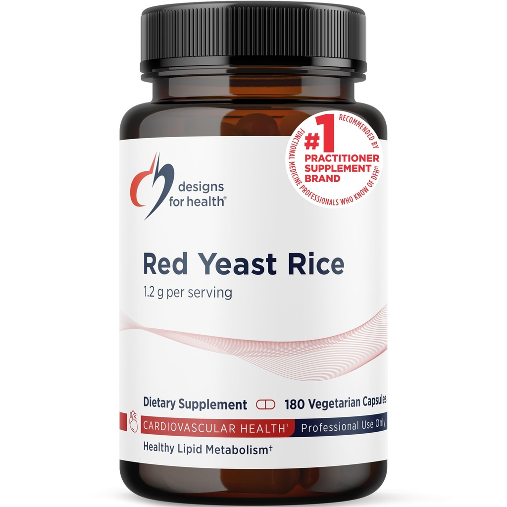 Disainid tervise RYR Sünergia - Punapärmi riisi täiendus - 1200mg punast pärmi riisi + CoQ10 toetada südame-veresoonkonna tervist + säilitada lipiidide tase normaalses vahemikus (120 kapslit)