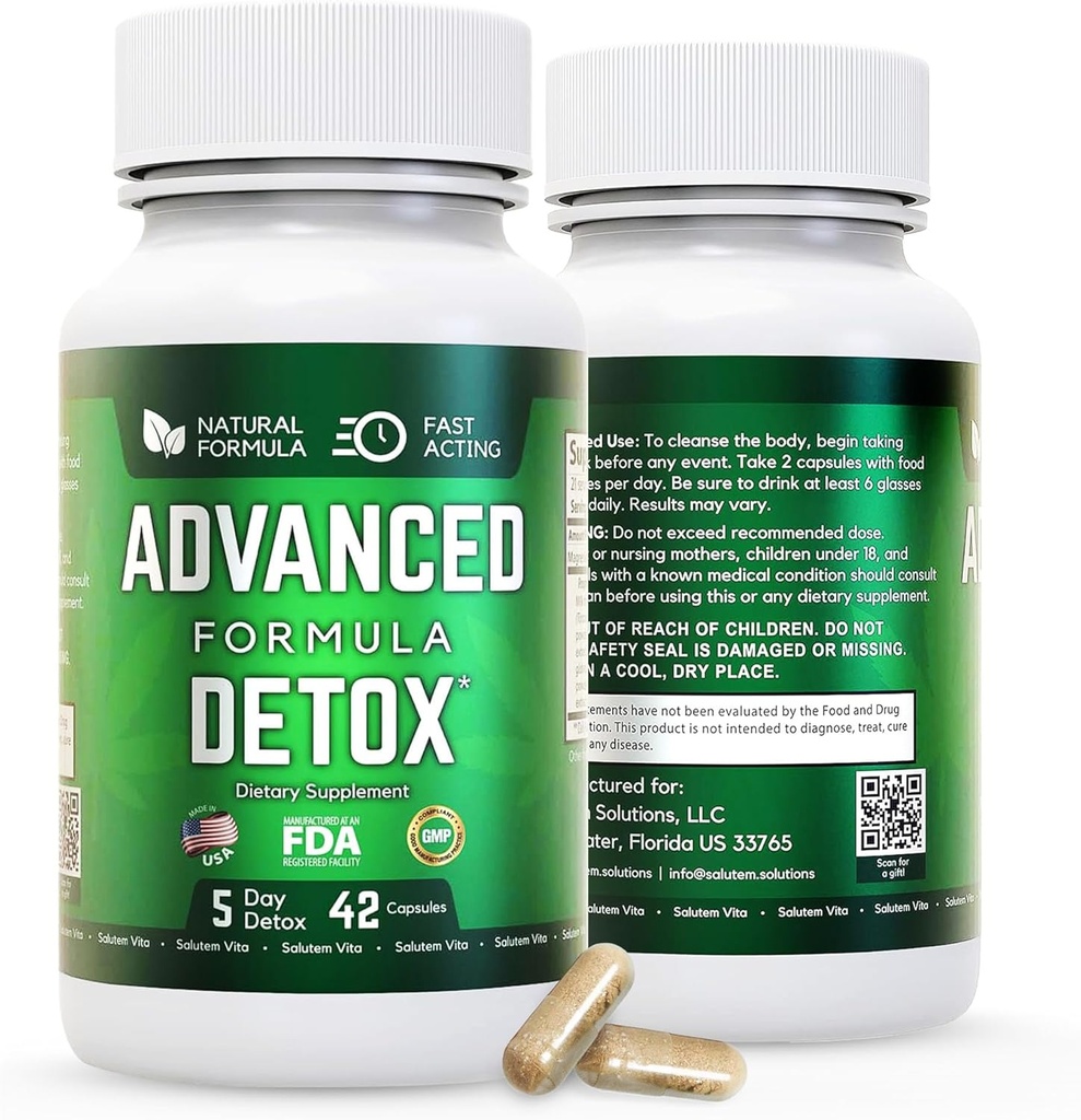 Advanced Detox Cleanse, Natural Detox & Cleanse piimaohaka, lagritsapulbri ja muuga, keha puhastamine Detox naistele ja meestele, 42 kapslit