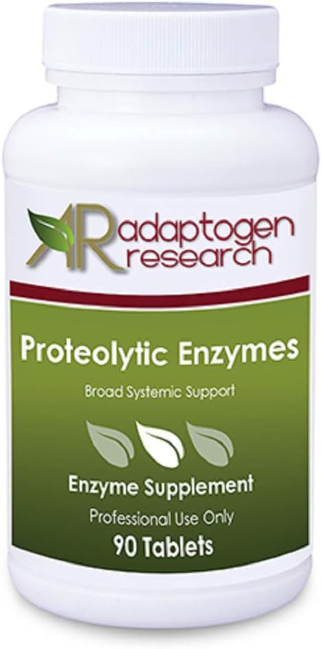 Proteolüütilised ensüümid Lai süsteemne tugi | Taimetoitlane segu Serratia Peptidaasi ja Bromelainiga seedimiseks, mis on saadud Papaya & Ananassist | 90 Enteric Coated Tabletts | Adaptogen Research