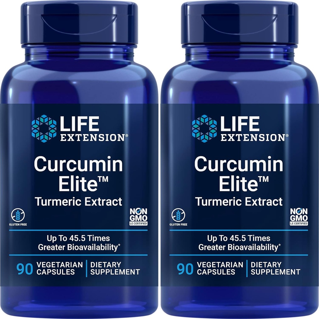 Life Extension Curcumin Elite Turmeric Extract, 90 kapslit (Pack of 2)