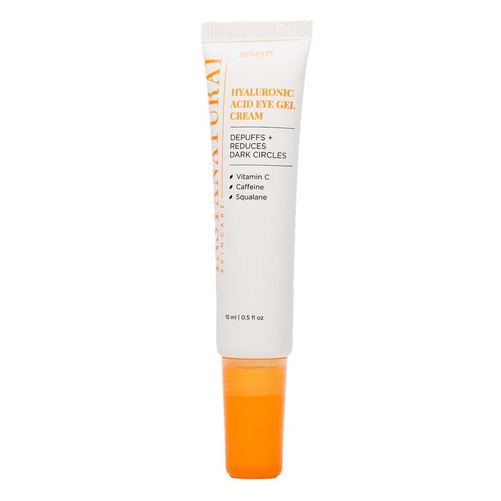 InstaNatural Hyaluronic Acid Eye Gel Cream, Hüdreerimine Silmakoore all Naistele Ja Meestele, Vähendab Puffinessi, Tumedaid Ringe Ja Kortse, Koos C-vitamiini, Kofeiini, Squalane & Peptiididega, 0,5 Fl Oz