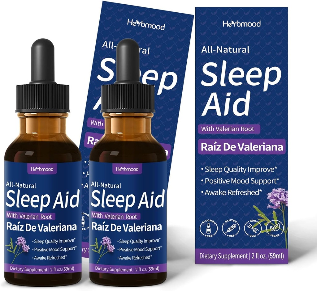 Valerian Root Sleep Support Drops, Gotas de Manzanilla y Flor de Jamaica y Valeriana para Dormir, Nature Taimne ekstrakt vedelik sügava une jaoks. 4oz