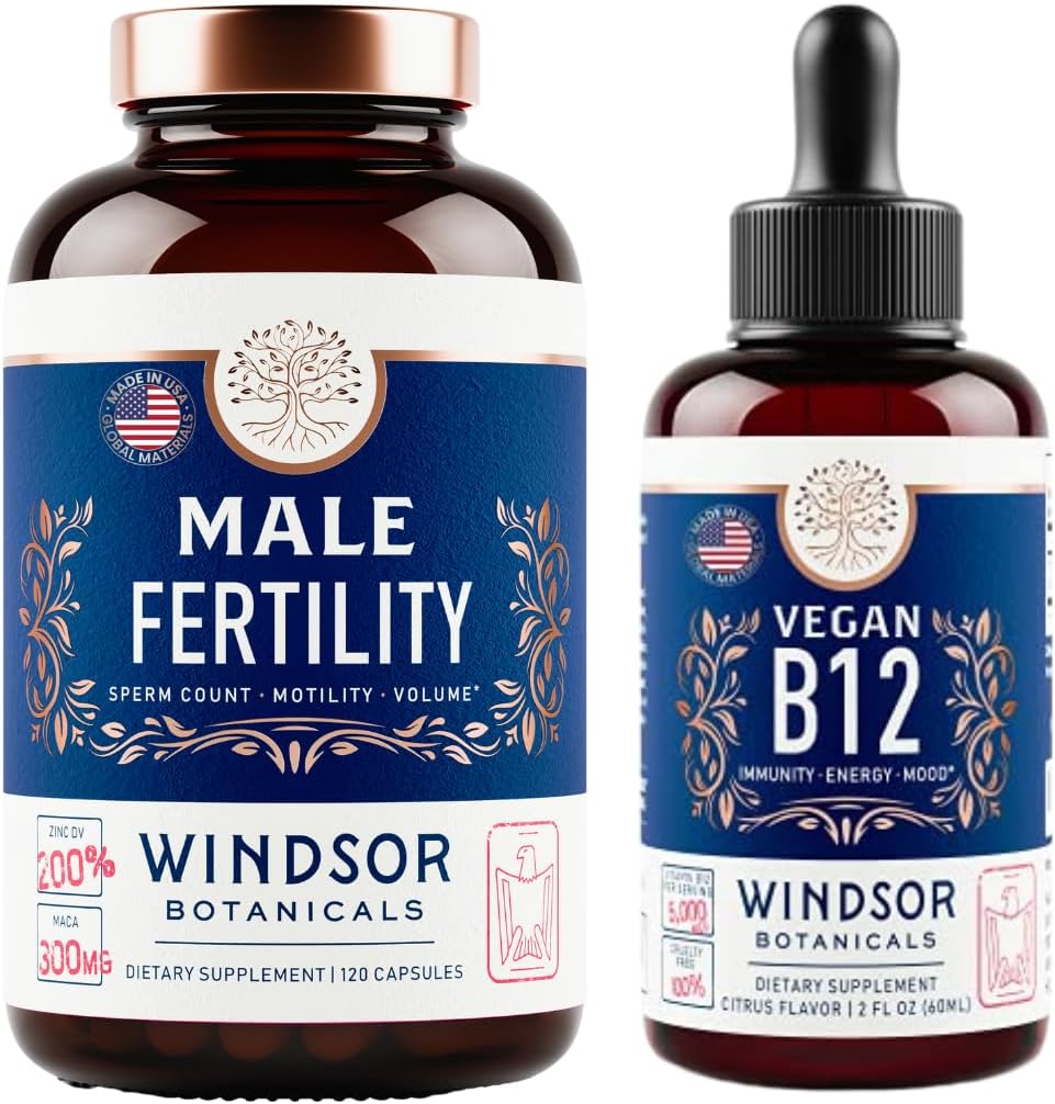 WINDSOR BOTANICALS Vegan Vitamiin B12 ja meeste viljakuse täiendada Maca Juur - energia ja viljakuse komplekti