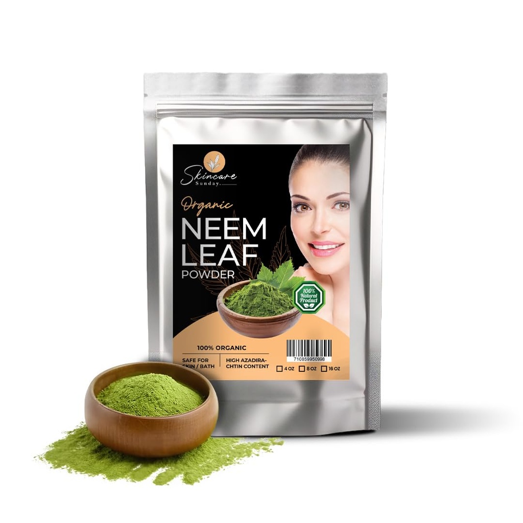 Orgaaniline Neem Leaf pulber nahale, juustele ja vannile - puhas & looduslik | suurendab kuma - 1 nael