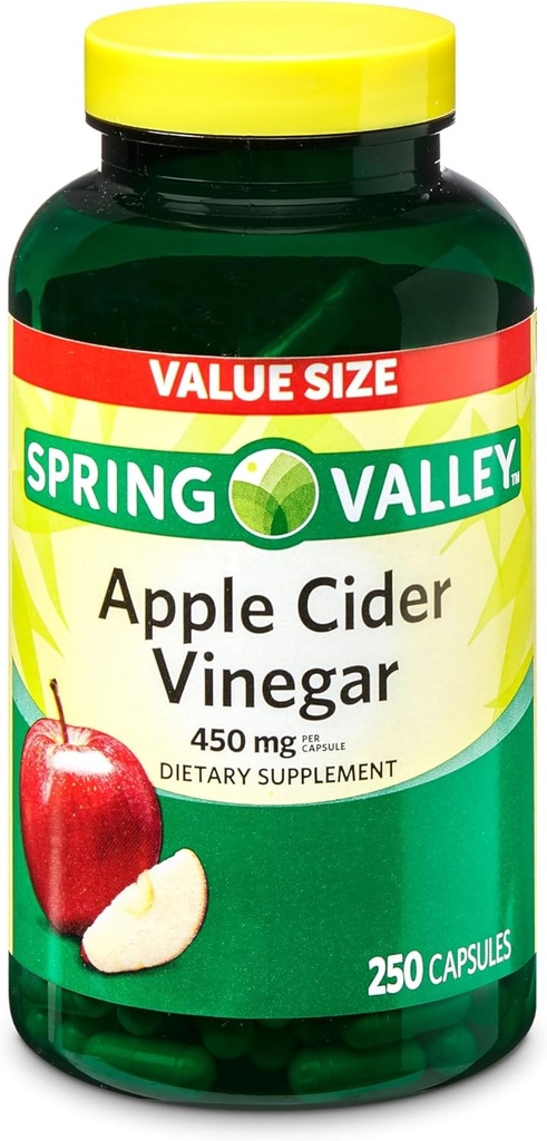 Õunasiidri äädikakapslid 450 mg – ACV tervise täiendus, 250 krahv – Õunasiidri äädikapillid, Vinagre de Manzana Capsulas