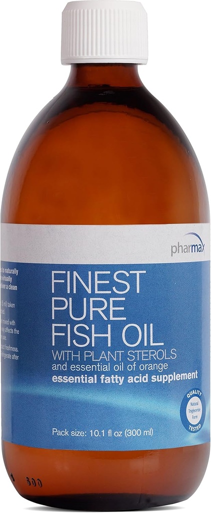 Pharmax Finest Pure Fish Oil | taimsete steroolide ja Orange'i eeterliku õliga, et toetada optimaalset kardiovaskulaarset tervist | 10,1 fl. oz.