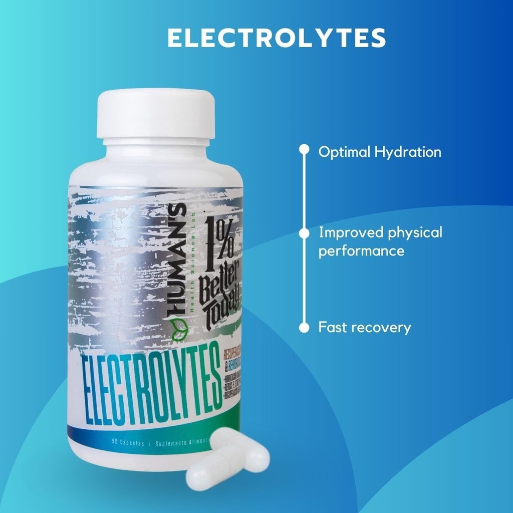 HUMAN'S LAB Health Electrolyte Complex kapslid, Advanced Hydration, füüsilise jõudluse ja taastamise tugi, 90 kapslit