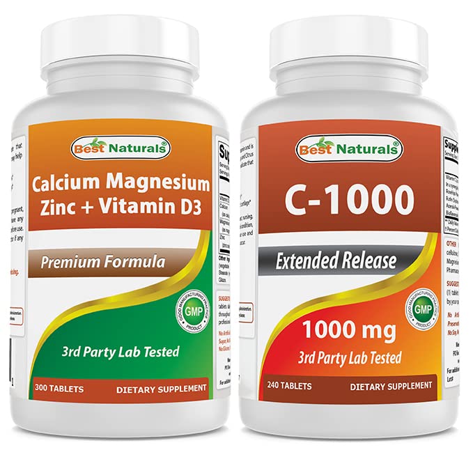 Parim looduslik Cal Mag tsink D3-vitamiini ja C-vitamiiniga 1000 mg