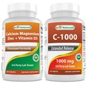 Parim looduslik Cal Mag tsink D3-vitamiini ja C-vitamiiniga 1000 mg