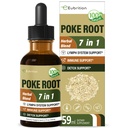 Poke Juurtilgad Lümfisüsteemi toetuseks, Lümfaatiline Drainage Supplement Lymphedema, 7 in 1 valem Goldenseal ekstrakti immuunsüsteemi toetuseks, Dandelion Detox & Cleanse. 2oz