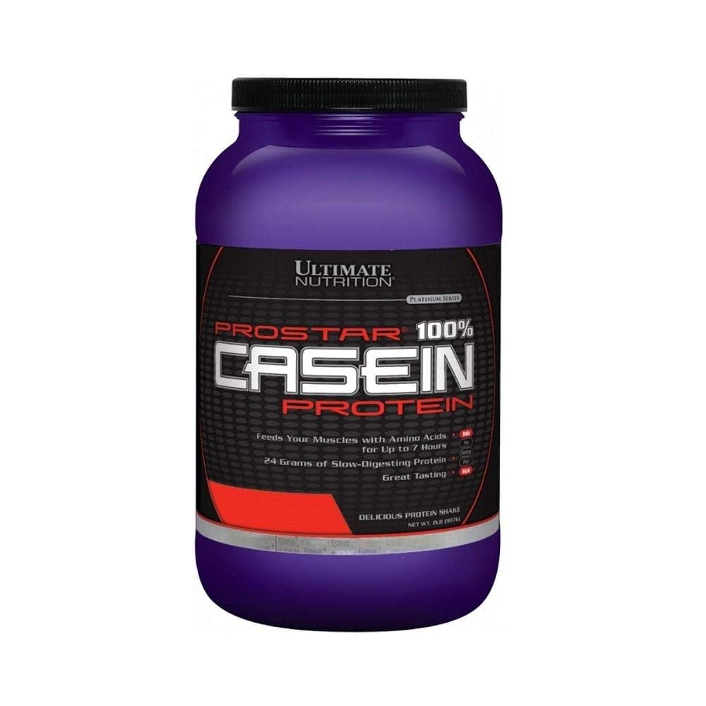 Ultimate Nutrition Prostar Micellar ja hüdrolüüsitud kaseiini valgu pulber - rasvavaba üleöö Lihaste kasv ja taastumine BCAA-dega, 2 naela, maasikas