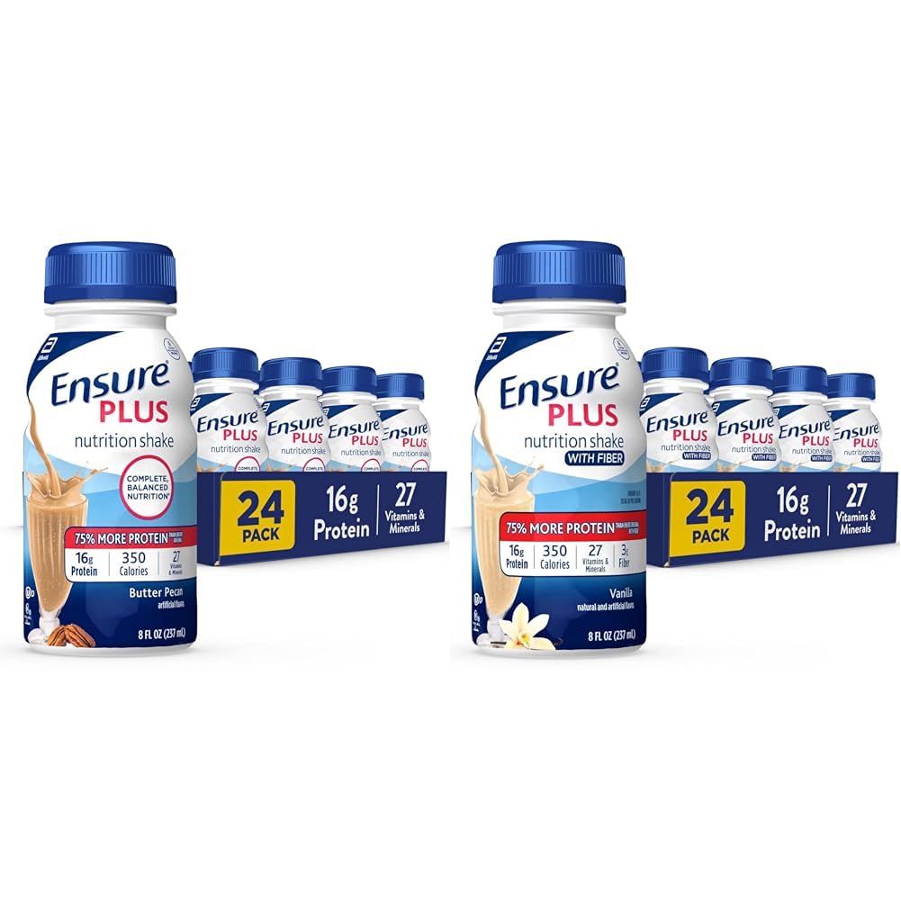 Tagage Plus Toitumine Loksutage 16 grammi valguga ja tagage Plus Vedel Toitumine Loksutage kiudainega, 16 grammi valku, vanilje, 8 Fl Oz pudelit (24. pakend)