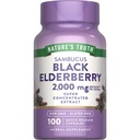 Nature's Truth Black Elderberry kapslid | 100 Count | Super Concentrated Sambucus Extract | Non-GMO ja Gluteenivaba toidulisand