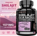 All-in-One Sea Moss, Shilajit, Ashwagandha & Glutatiooni lisand naistele, suurendab energiat, 60 kapslit