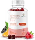 Orgaaniline Elderberry Gummies koos tsink ja vitamiin C | Vegan Elderberry Gummies täiskasvanutele | Immunity & Immune Support Supplement täiskasvanutele | Gluteen & želatiin tasuta