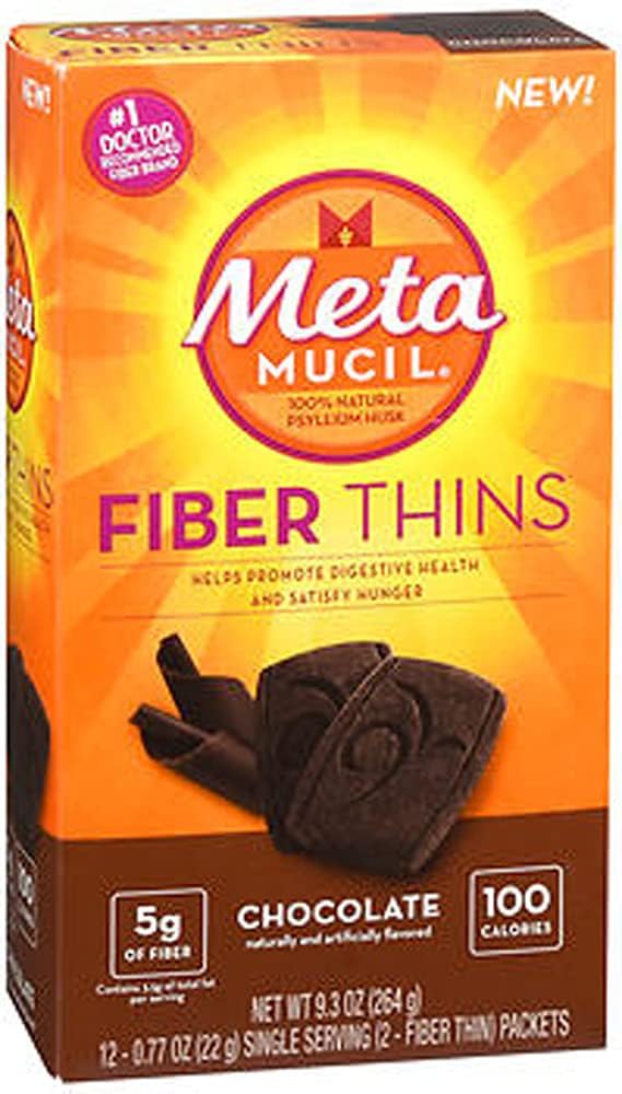Metamucil Fiber Thins, Chocolate, 12 Packets, 9,3oz - Pakend 2