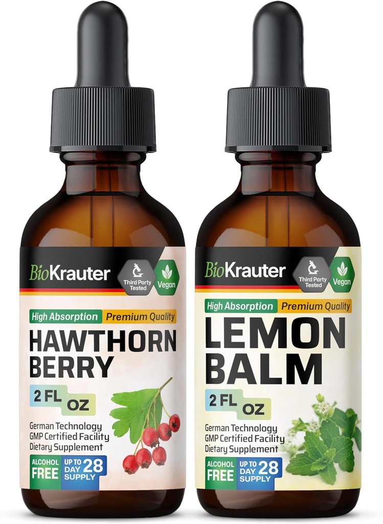 BIO KRAUTER Hawthorn Tinktuur 2 Fl. Oz... Lemon Balm Tinktuur 2 Fl. Oz.