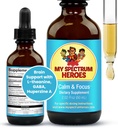 My Spectrum Heroes Calm & Focus Supplement Drops - Brain Support with L-theanine, GABA, Huperzine A - Enhance Focus for Kids or Adults - Boost Concentration for Kids & Teens - 2.02 FL oz. (60 ml)