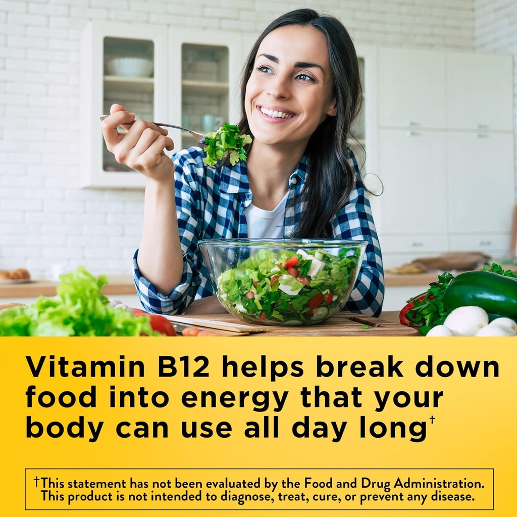 Nature Made Energy B12 1000 mcg, toidulisand energia ainevahetuse toetamiseks, 150 kummi, 75 päeva pakkumine (2. pakk)