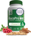 Health Thru Nutrition GlucoPro Max - 1500mg Berberine, Chrominex + Chromium ja 1000mg kaneel | Vegan, Non-GMO, Gluteenivaba | Pakend 180