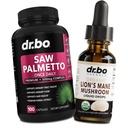 Saw Palmetto naistele Juuste väljalangemine & Lions Mane Seene tilgad - DHT Blocker Growth Plus Põie & Orgaaniline Lõvi Mane Seene Liquid tilgad Tinktuur - Pure Saw Palmetto Juuste väljalangemine & Urinatsioonipillid
