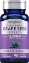 Piping Rock Grape Seed Extract Kapslid | 16 000 mg | 90 Pills | Vitis Vinifera Supplement | Non-GMO, Gluteenivaba
