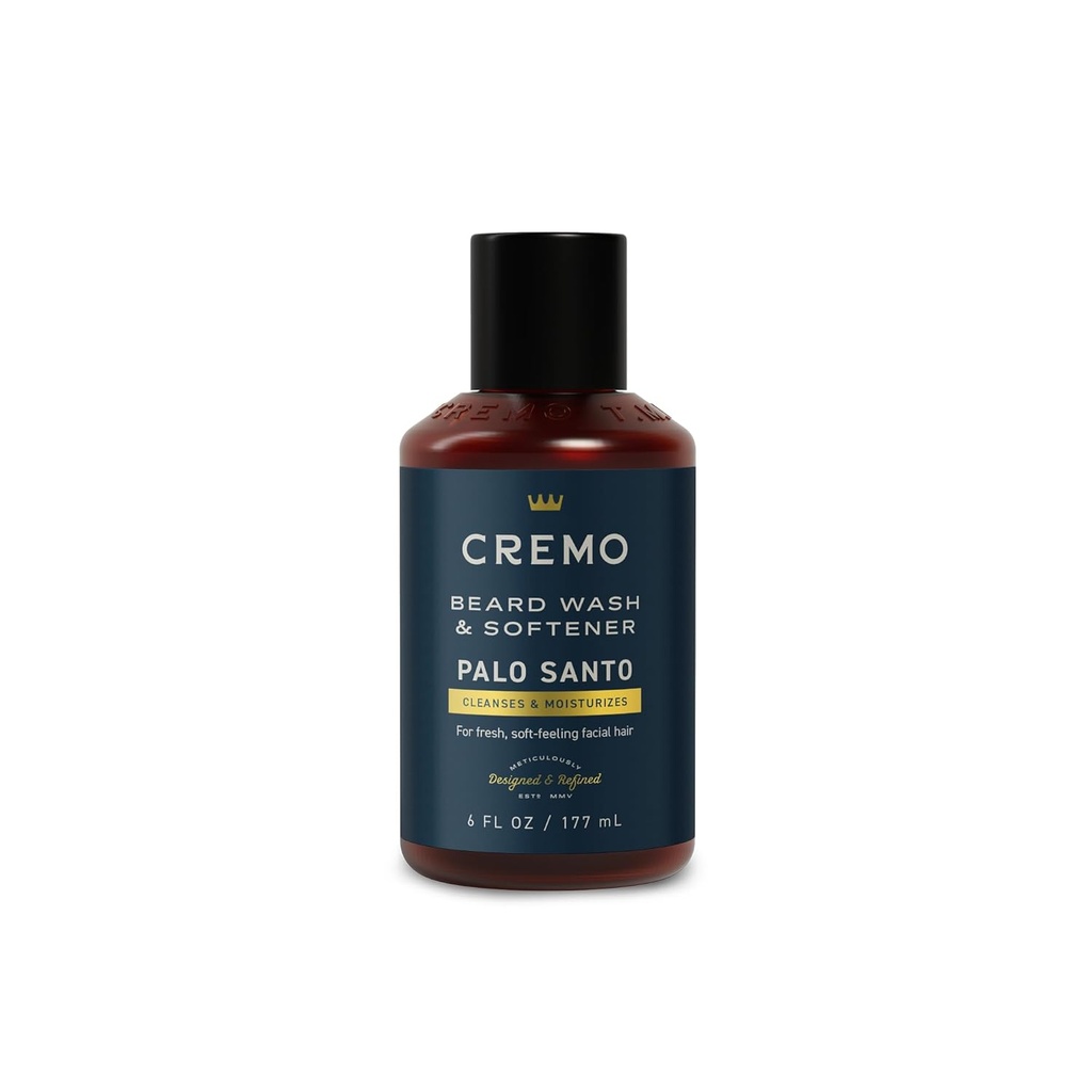 Cremo Palo Santo (Reserve Collection) Beard Wash & Softener, niisutab, stiile ja vähendab habemekahjustust kõigi näo juuste pikkuste jaoks, 6 vedeliku Oz