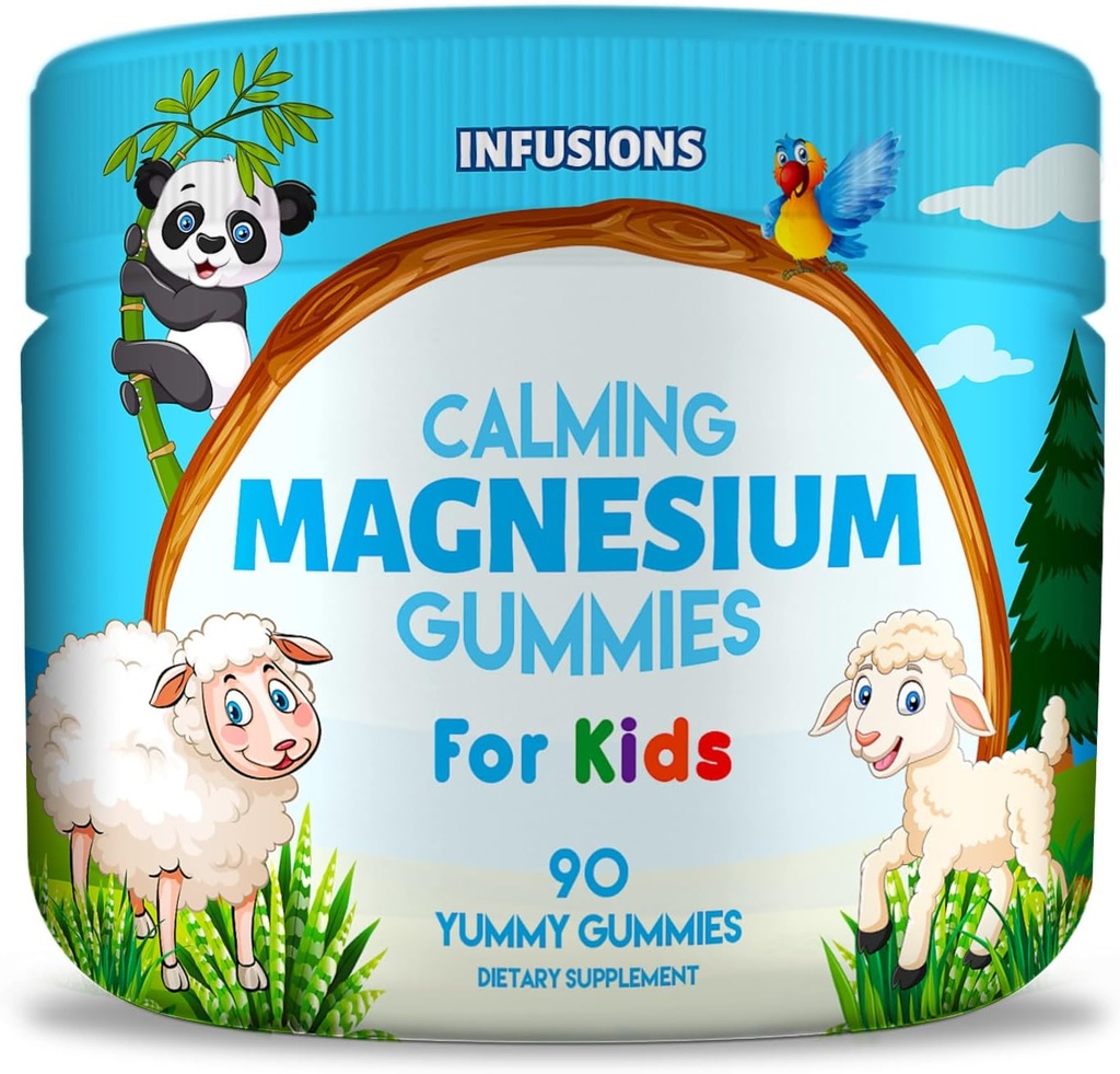 Infusioonid Rahulik Magneesium Gummies Lastele 90 Loe - Tervislik Lihasluu Energiatoetus Pehme ja Maitsev Vegan Sõbralik Ja Mitte-GMO