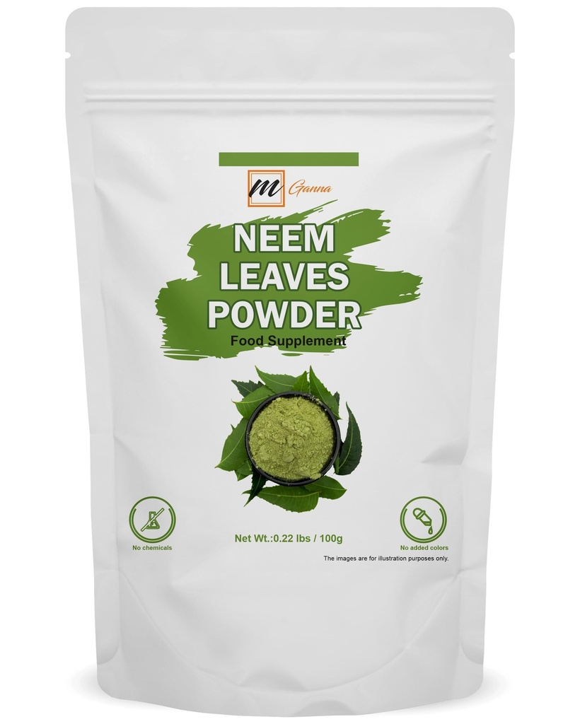 100% looduslik Neem Leaf / Asadirachta Indica pulber Ayurveda maitsetaimed nahale, juuksehooldusele ja kosmeetikatoodetele 100 GMS / 0,22 LBS