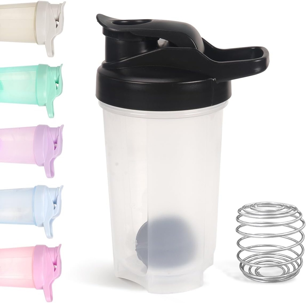 D.Y.A 16oz Shaker Bottle,Leak Proof Sport Shaker Cups Protein Shakes, Shaker Bottle for Pre Workout and Travel To Go, BPA Free & Easy Clean Protein Shaker Bottle, Black