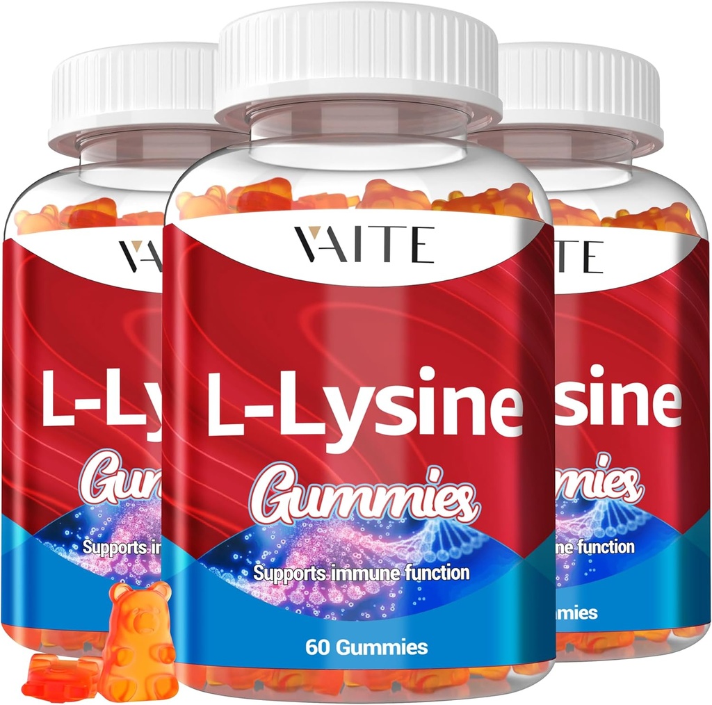L-Lysine 1000mg Gummies - toetab nahka, huulte, veganit, gluteenivaba, 60 närimiskõlblikku lüsiini täiskasvanutele, vitamiine Kudede tervis ja immuunsüsteem, Aminohappe vitamiinilisandit ja kompleksseid toidulisandeid (3 Pack)