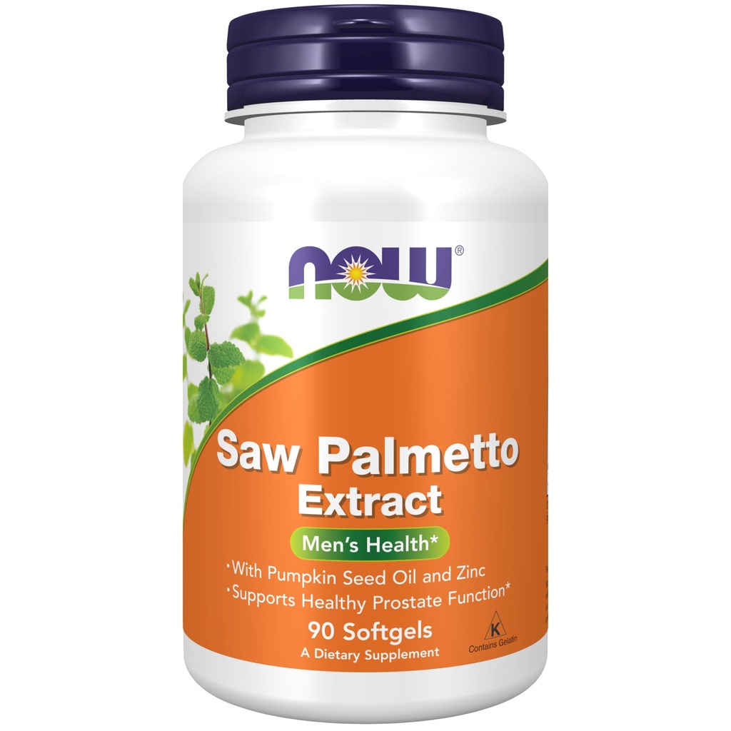 NOW Foods Supplements, Saw Palmetto ekstrakt kõrvitsaseemneõli ja tsink, meeste tervis *, 90 Softgels