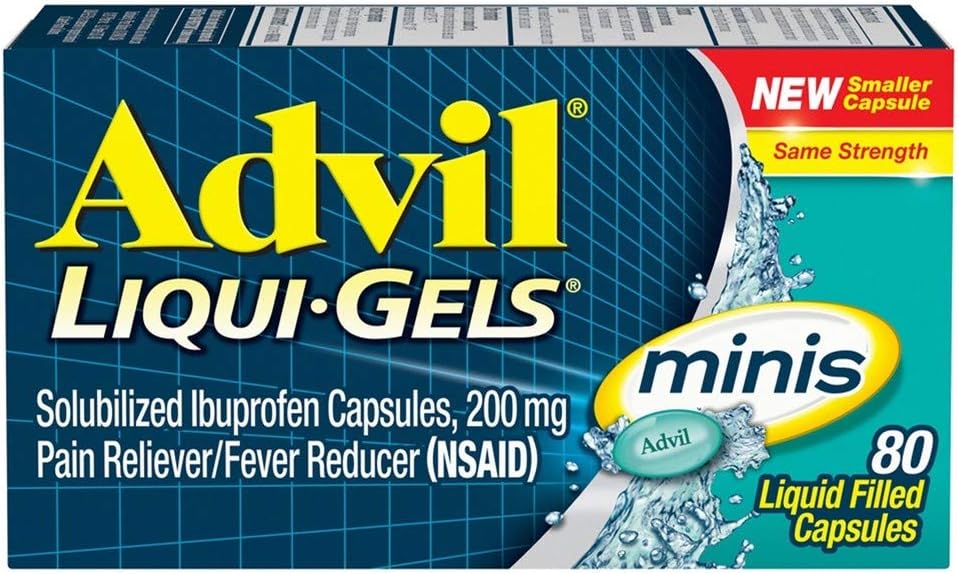 Advil Liqui-Gels Minis, 80 kapslit pudeli kohta (5 pudelit)