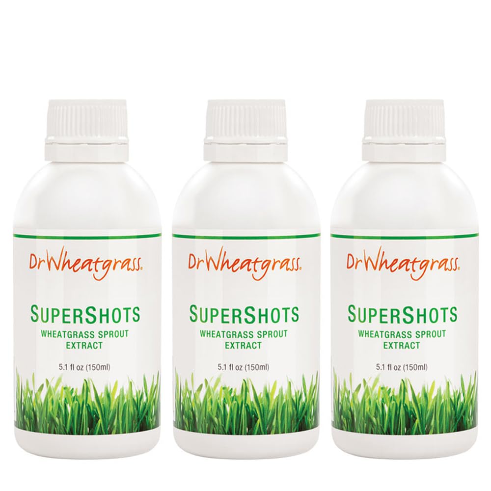 Dr Wheatgrass (pakk 3) Supershots (30 päeva pakkumine) - Nisuheina ekstrakt pudelis, tugevam kui värske Nisuheina mahl ja pulber