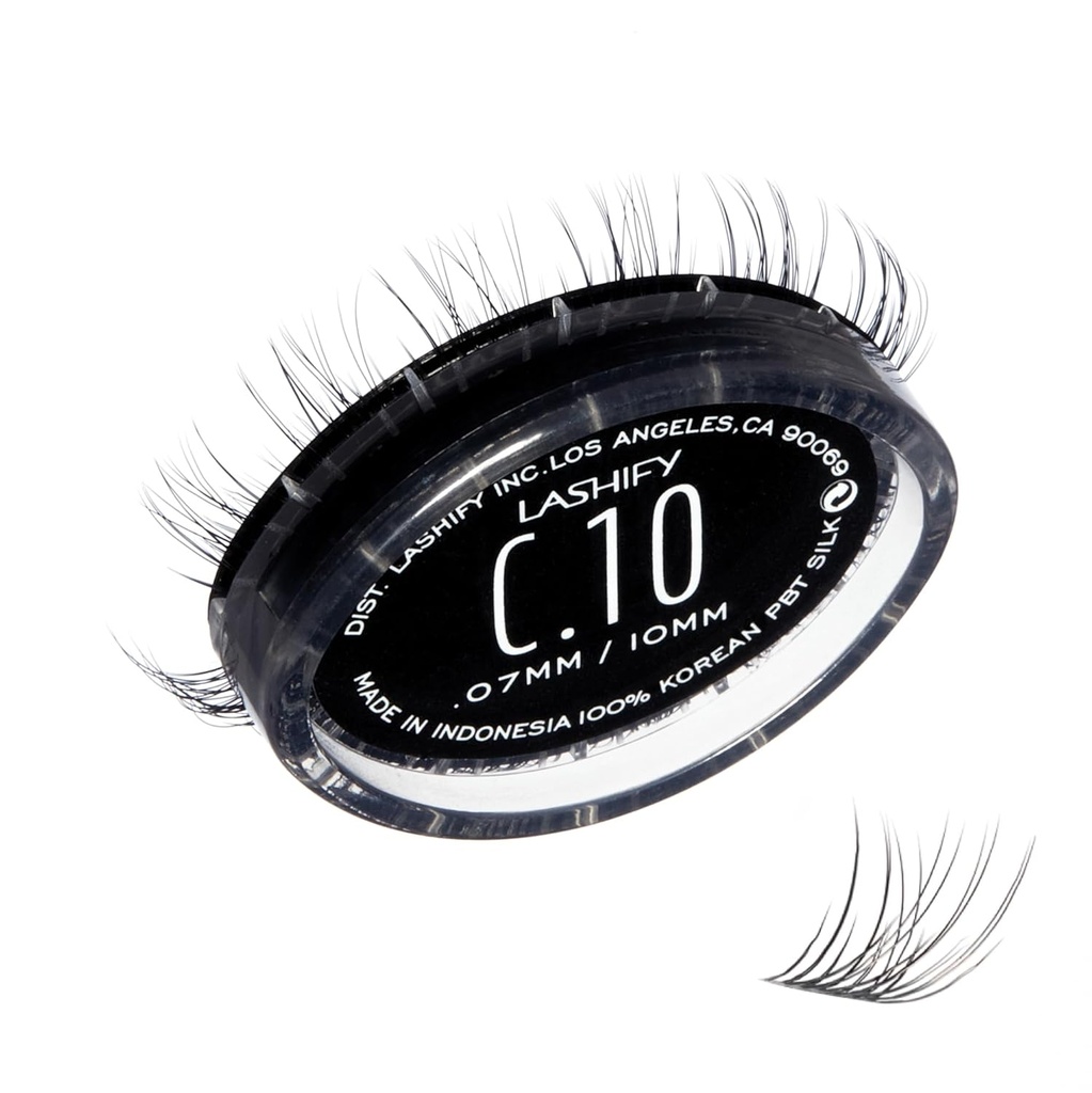 Lashify Curl 10mm Gossamer DIY ripsmepikendused Täida, must, lihtne vale ripsmed loodusliku välimuse jaoks