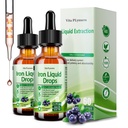 2 Pack Vedel Raualisand naistele meestele ja lastele, Vegan Rauatilgad C-vitamiiniga D, B12, B-kompleks, kõrge potentsiga vedelik multivitamiiniga aneemia jaoks, energiatoetus, magneesiumi raua õrnus