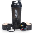 VECH Shaker pudelid valgusegud Treeningu Shaker Lekketõend veepudel Non Slip 3 kiht Keerake välja 3 OZ pillide salvega ladustamiseks Valgupulber Loksutage pudel 16 OZ Loksutamine Cup (must)