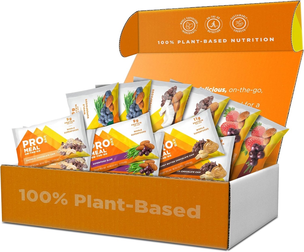 PROBAR – MEAL Baar Fan lemmikud Variety Pack (6 Maitse), Natural Energy, Non-GMO, Gluteenivaba, Taim-Based, Whole-Food Ingredients (12 Count)