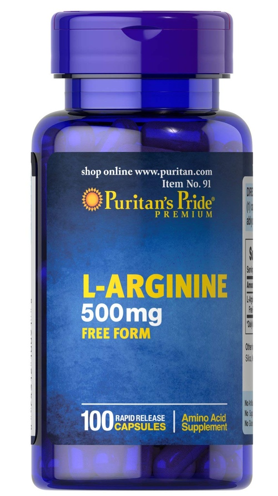 Puritan's Pride L-arginiin 500 mg, südame tervise tugi, 100 krahv