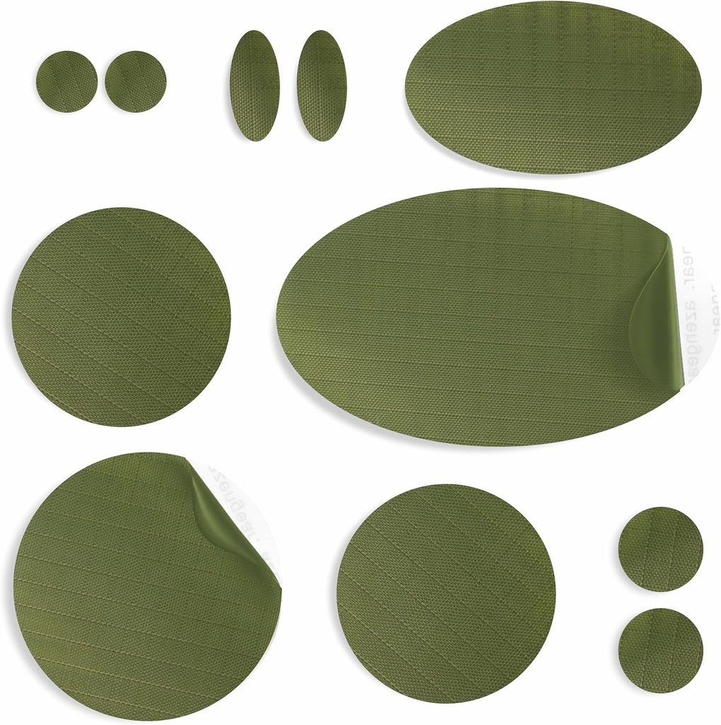 aZengear Repair Patches Jackets, Telk, Kingavarvas, Air Madrats, täispuhutavad, PVC Gear - veekindel, isekleepuv, Tear-Külm-Heat-Resistant, Down Puffer Coat (11 Tcs, Olive)