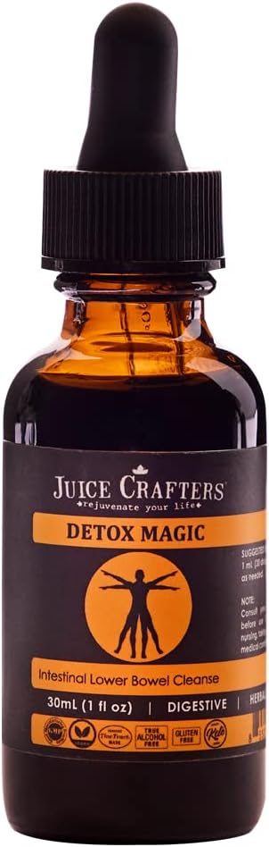 Juice Crafters Black Walnut Hull Tinktuur Drop (1 Fl Oz.) - Soole alaosa soole abi - Soolepuhastus - Taimne Puhastussegu w/Black Walnut Hulls, Wormwood