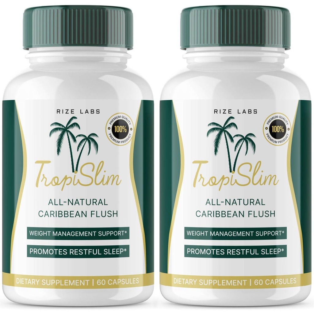 (Official 2 Pack) Tropislim, Tropislim All Natural Caribbean Flush, Kaalulangus Supplement, Tropislim Slimming kapslid naistele, Tervislik elustiil + Leaner Füüsika, Tropical Reviews (120 kapslit)