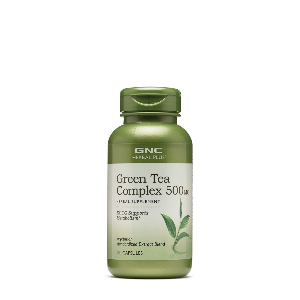 GNC Taimne Plus Roheline teekompleks 500mg täiendus, taimetoitlane, toetab ainevahetust, 100 serveerimist